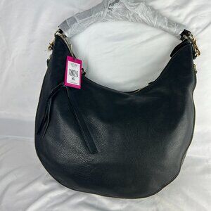 Vince Camuto Large Felax  Black Leather Hobo Handbag New with Tag